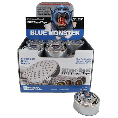 Blue Monster Mill Rose Blue Monster Silver 1/2 in. W X 520 in. L Thread Seal Tape 70658